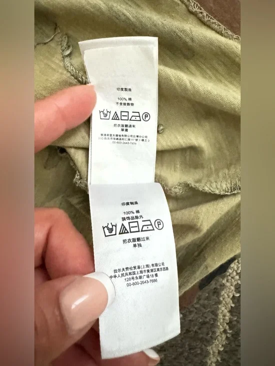 POLO RALPH LAUREN Camo Short Sleeve Tee Dress - Green & Brown Camouflage size L - Picture 8 of 10